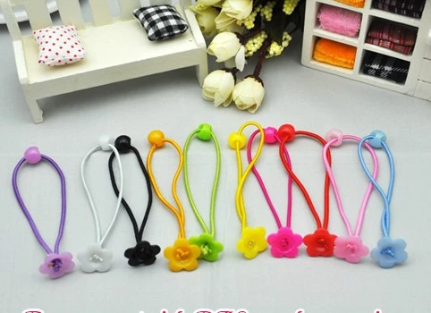 

1000pcs girls DIY hair accessories materials Elasticity hair ropes rubber band elastic hair bands with Plum flower / bow FJ3301