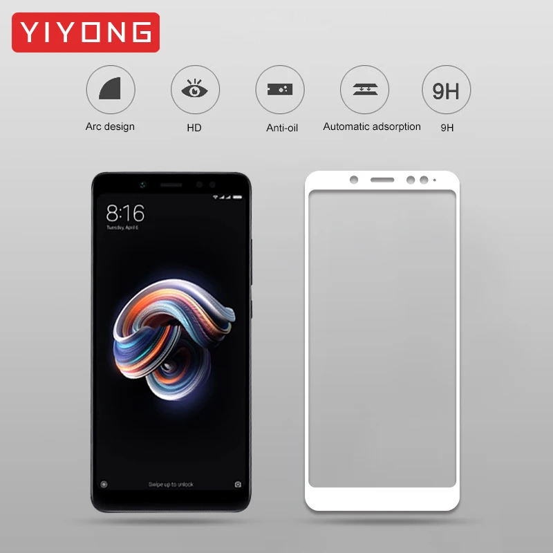 

For Redmi Note 5 Glass YIYONG Protective Film 5D Full Cover Tempered Glass For Xiaomi Redmi Note 5 Pro Screen Protector