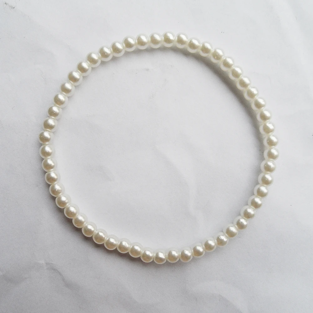 4MM Stone Bead Bracelet Fashion Pearl Stretch Bracelet Elastic Fine Quality factory stone bead bracelet