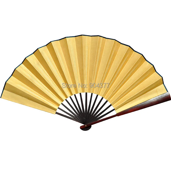 

Gold Large Bamboo Hand Fans Wedding Favors Chinese Silk Folding Fan Adult DIY Fine Art Painting Program Crafts Gift 10" 8" 5pcs/