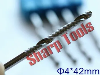 

4*42mm Single Flute Solid Carbide End Mills CNC Router Bits for Wood Set, Work Sharp Tools Acrylic Wood Milling Cutter CNC Bits