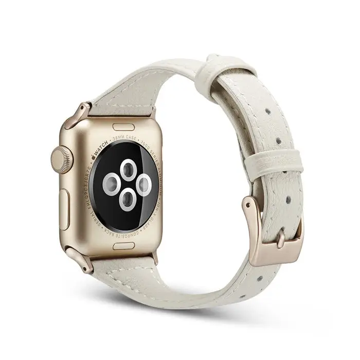 White Ремешок для наручных часов для Apple Watch, версии 4 натуральная кожа ремешок 42/38 мм 44/40 мм на запястье браслет резиновый ремешок для наручных часов Iwatch серии 4 3 2 диапазона - Цвет: White