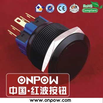 

ONPOW 25mm black momentary pushbutton switch GQ25-11/A