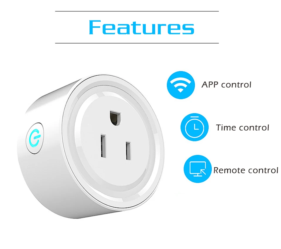 US Smart Plug WiFi Power Switch Working with Alexa and Google Wireless Outlet Voice Intelligent Control Electric Mini Socket (7)