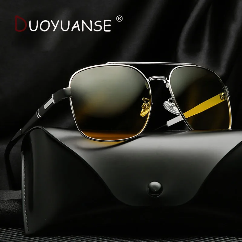 

DUOYUANSE New Day and Night Polarized Sunglasses 2019 Men Rectangle Classic Brand Sun Glasses Lens Driving Shades 2820 glasses