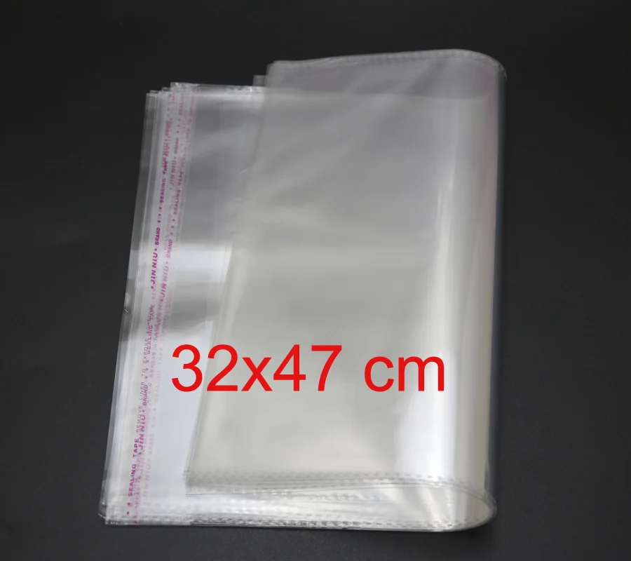 20pcs 32x47cm 20/40/50/200 шт./лот самоклеющиеся полиэтиленовый пакет самоклеющиеся уплотнения мешок прозрачный из целлофана с застежкой/поли BagsTransparent OPP мешок - Цвет: 20pcs 32x47cm