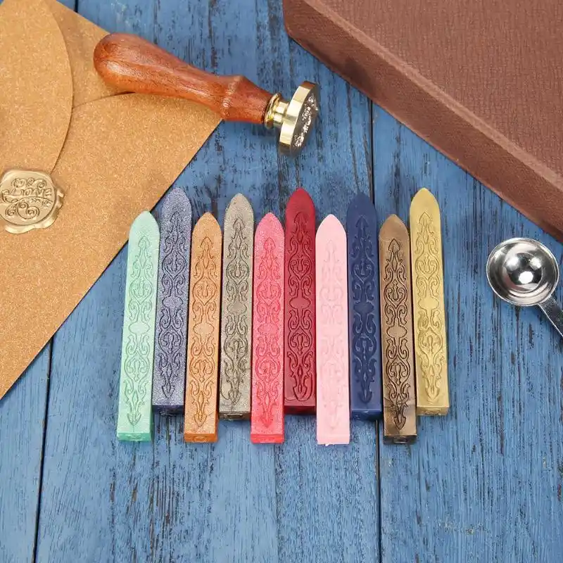 10 Warna Kuno Retro Sealing Lilin Stick Untuk Diy Amplop