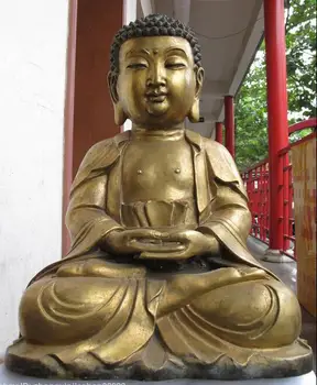 

20" Tibet Folk Temple bronze gild ShakyamuniSakyamuni Sakyamuni Buddha Statue