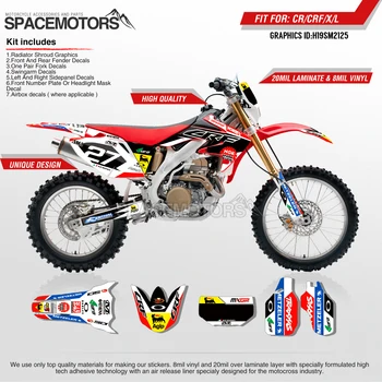 

MotoSpace Customized Team Graphics Backgrounds Decals 3M Custom Stickers For Honda CRF250X 04-07 08-19 CRF450X 05-07 08-18 125