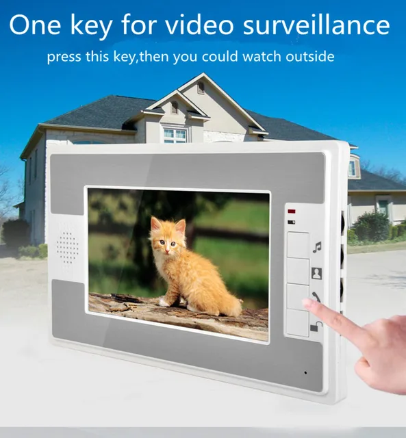 7" video intercom system doorbell night vision IR 700tvl door camera waterproof unlock for home apartment video door phone 2