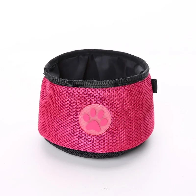 rose red Портативная дорожная миска для воды для питомца, собачья бутылочка для питья, поилка для питья, двойная Водонепроницаемая миска для кошек, щенков, блюдо для маленьких, средних и больших собак - Цвет: rose red