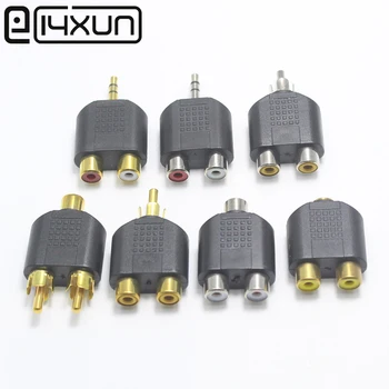 

EClyxun 1pc 3.5mm plug to 2 RCA jack male to female 3.5 to AV Audio Connector 2 in 1 Stereo Headset Dual Headphone Audio Adapter