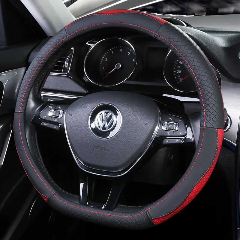 Верхние Кожаные чехлы на руль для Volkswagen Vw атлас Teramont Cross Golf wagon AllTrack Touran Tiguan Sharan