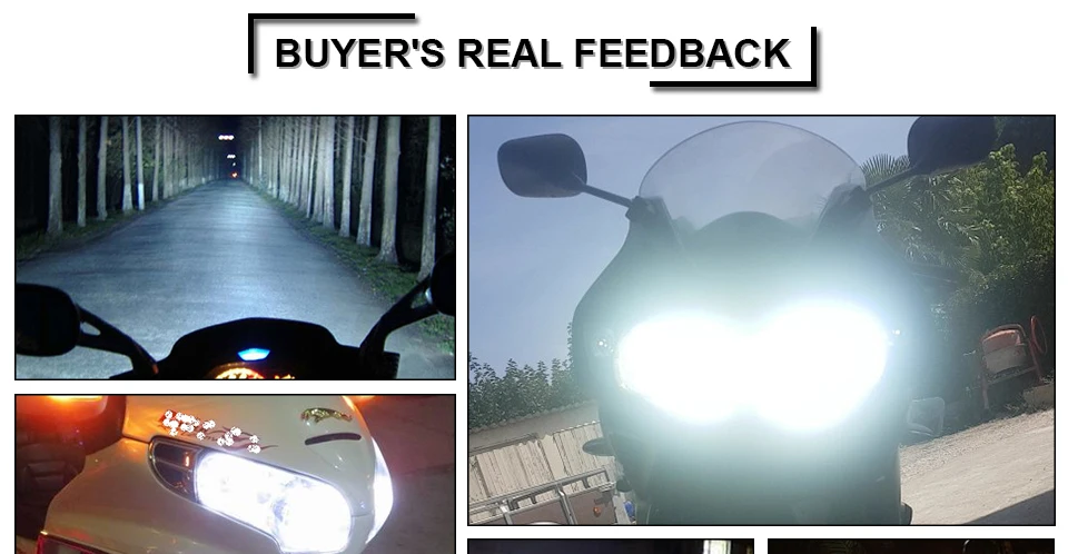 AcooSun DC 12V LED Scooter Headlight BA20D 10W Motorcycle 1400LM Moped ATV Headlights Bulb  (9)