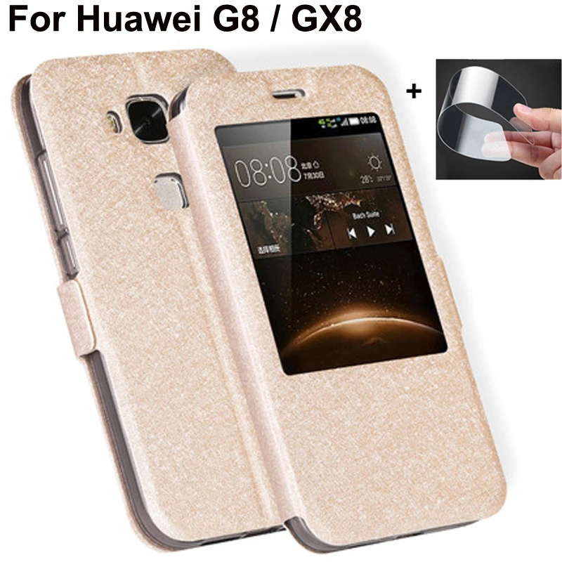 Funda cuero con ventana abierta para Huawei GX8, G8 G 8 RIO L03 L01, funda de teléfono para Huawei GX8 GX 8 RIO L01, parachoques|Fundas antigolpes - AliExpress