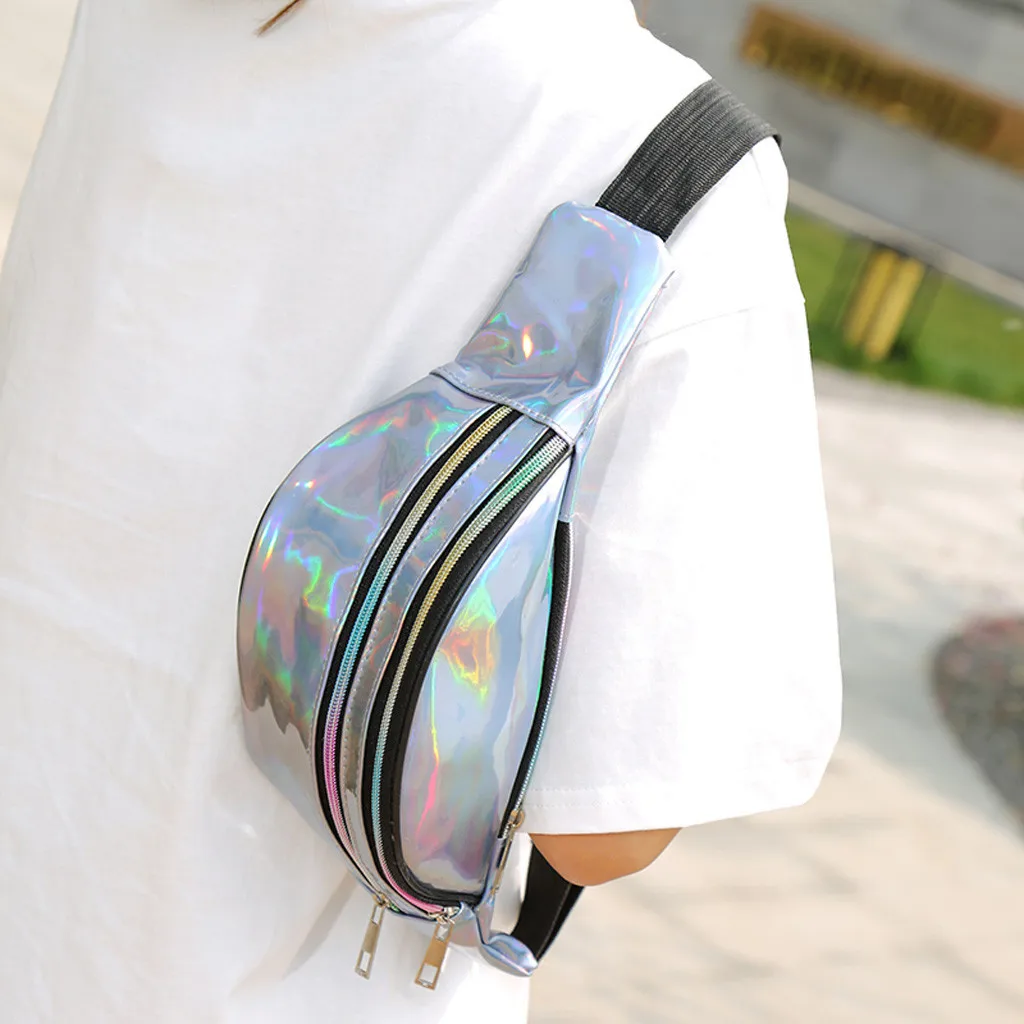 Многофункциональная поясная сумка в стиле панк, отражающая сумка на плечо с лазерным покрытием, Женская поясная сумка, Студенческая сумка, кошелек для телефона