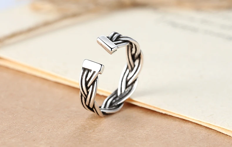 Bohemian Punk Real 925 Sterling Silver Cross Antique Rings for Women Statement Jewelry Big Finger Engagement Ring Party Gift