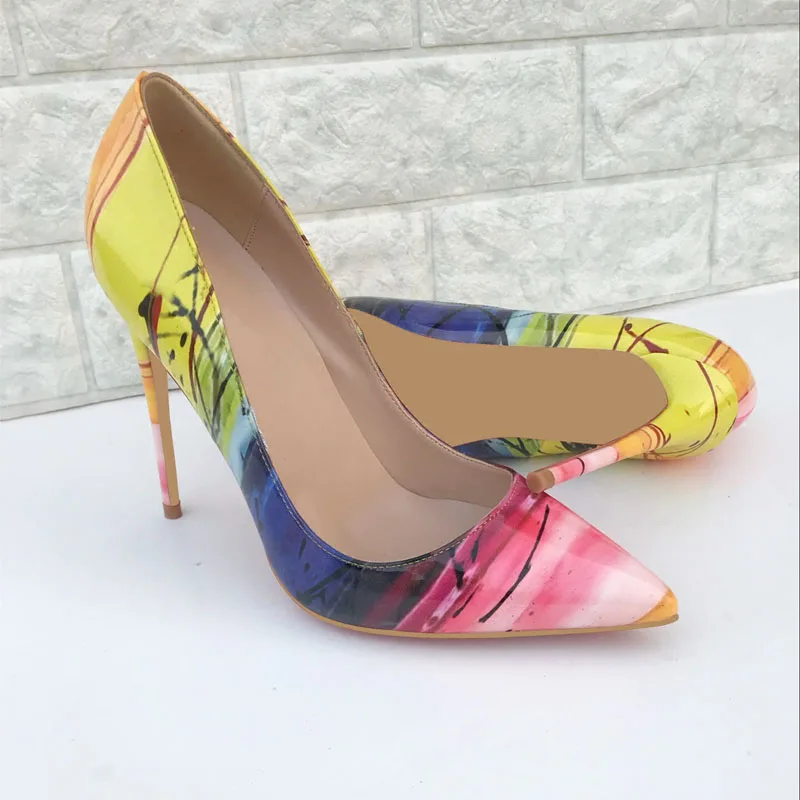 Stylesowner Top Sexy Lady New Pumps Shoes Sexy 12cm Heel Shallow Mouth Pointed Toe Party Shoe Yellow Color Match Nice Shoe Mujer