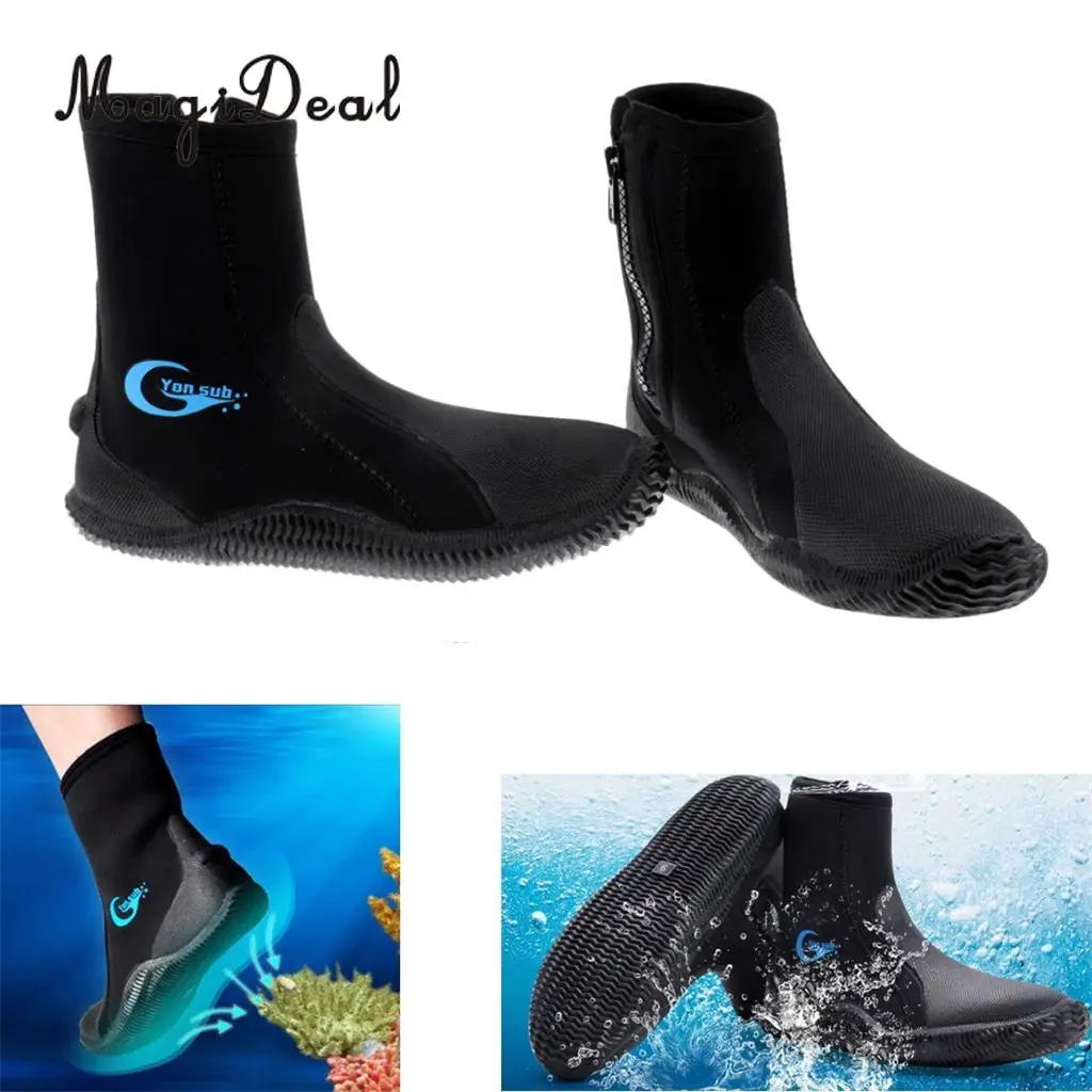 MagiDeal Professional 5mm Neoprene Wetsuit Shoes Beach Antiskid Scuba Diving Boots Snorkeling Jetski Kayak Fishing Swim Fins