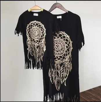 

Spring Summer Girls Dreamcatcher Pattern Tassel Dress 1-6Year Mother Daughter Dress