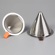 Reusable Stainless Steel Tea Coffee Filter Baskets High Quality Cone Funnel Metal Mesh Filters Brew Drip Coffee Tea Filter Tools