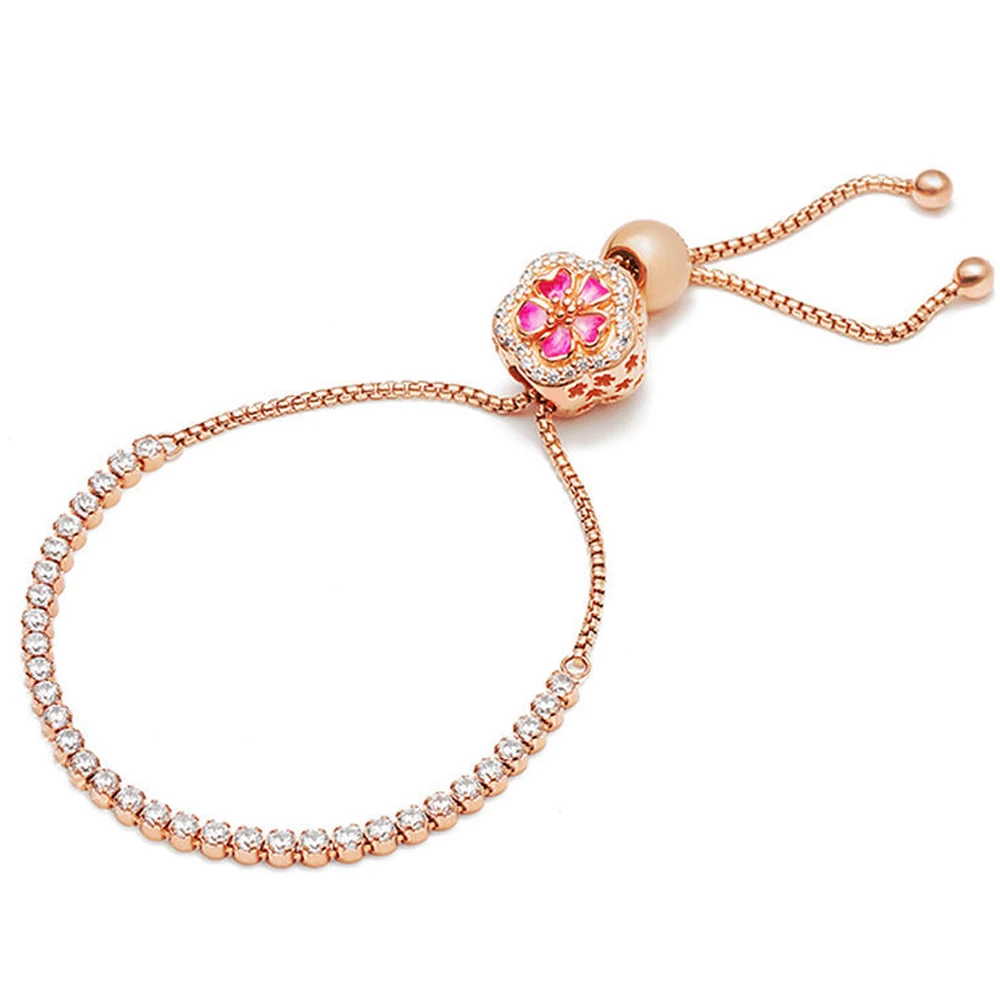 

Kaliyah 100% 925 Sterling Silver Dazzling Zt0273 Peach Present Blue Bracelet Set 2019 Spring New Mode Pink Gold Jewels