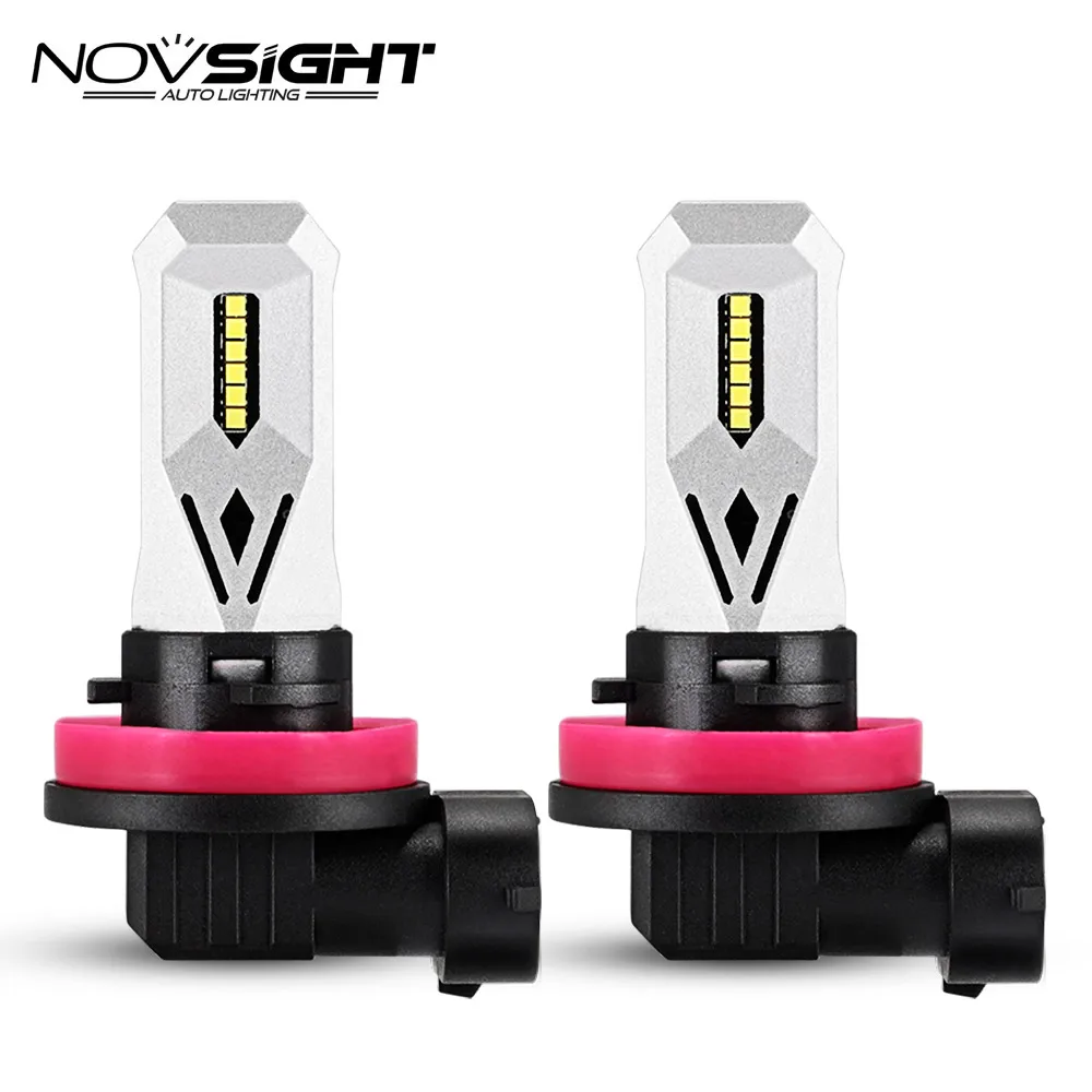 NOVSIGHT 2шт 1500Lm H7 H11 H8 светодиодный автомобильный фонарь 9005 HB3 9006 HB4 белый ходовые огни
