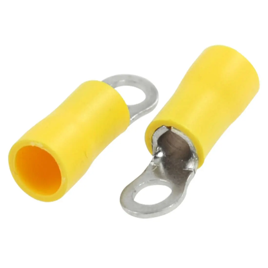 

JFBL Hot 50 Pcs AWG 12-10 Pre Insulated Ring Terminals Cable Lug RV5.5-4S Yellow