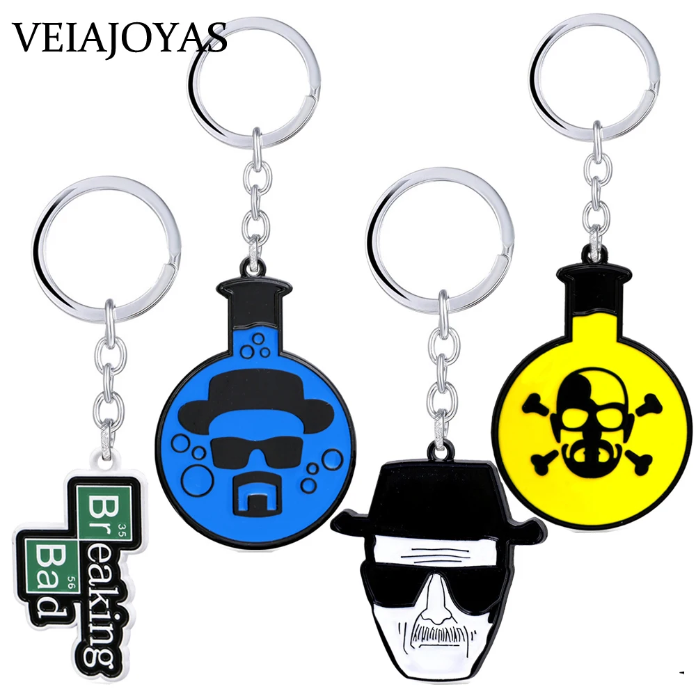 

2018 Attractive Trendy Jewelry Breaking Bad Keychains Breaking Bad Logo Alloy Pendants Necklace Car Key Chains Chaveiro Ornament