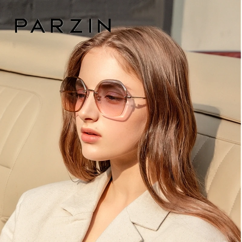PARZIN Роскошные женские солнцезащитные очки с защитой от ультрафиолетовых лучей Полигональная оправа Женские солнцезащитные очки Негабаритные женские очки для вождения+ упаковка 8224
