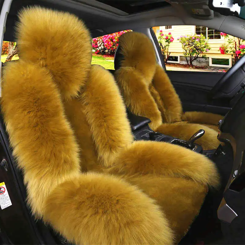 TENGRUI Car Sheepskin Seat Covers for renault captur/clio 4/duster/laguna 2/logan/megane 2