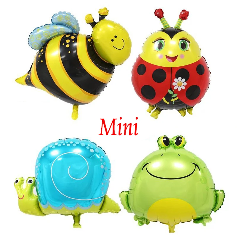 

Mini Cartoon Ladybug Honeybee Snail Frog Foil Balloon Small Animal Air Balloon for Birthday Party Decoration or as Kids Toy Gift