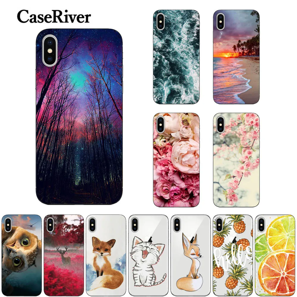 CaseRiver для iPhone 5S SE 5 6 7 8 с УФ принтом милый мягкий силиконовый чехол из ТПУ Plus X