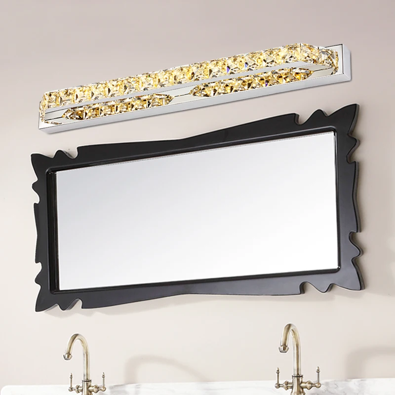 

Modern K9 Crystal 26W 130LEDs 100cm Long Sconces LED Wall Lamp 90-260v Mirror Front Light Lamp for Bathroom Waterproof driver