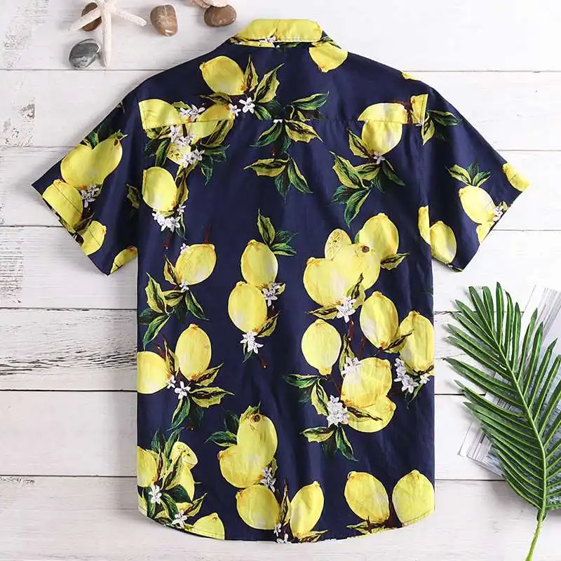 Для мужчин футболка модная одежда Harajuku пляжная рубашка Camisa Hombre яркая рубашка платье с короткими рукавами и лацканами и пуговицы 5XL отпуск