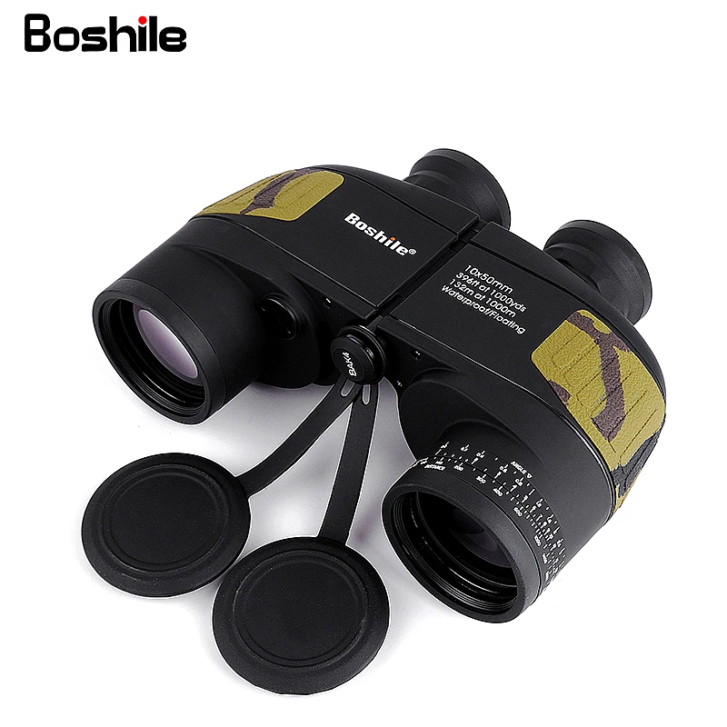 Бинокль boshile 10x50 зум телескоп со встроенным дальномер Военный бинокль HD Высокой водонепроницаемости для охоты