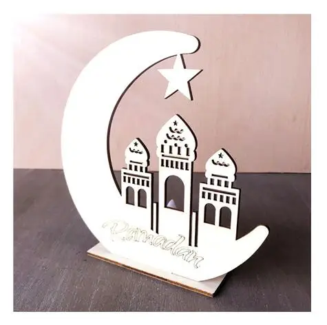 Рамадан деревянный Eid украшение Мубарак для дома лунный Ислам мечеть мусульманских деревянная дощечка висит кулон фестиваль вечерние поставки - Цвет: C