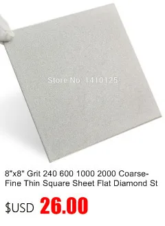 8 "x 8" Грит 240 600 1000 2000 Грубый тонкой тонкий квадратный лист Flat Diamond точильные камни лапидарные инструменты точильный камень для ножей