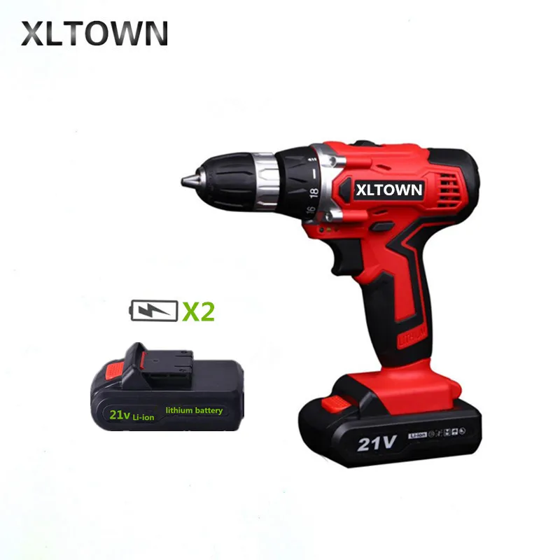 

XLTOWN new 21v electric screwdriver rechargeable lithium battery two-speed electric screwdriver home cordless drill Power tools