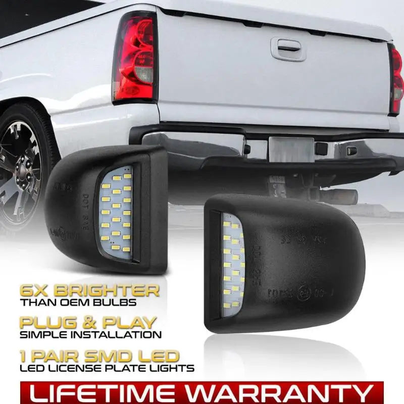 Для Chevy Silverado Avalanche 1999-2013 SMD СВЕТОДИОДНЫЙ фонарь для номерного знака Комплект внешних аксессуаров номерного знака