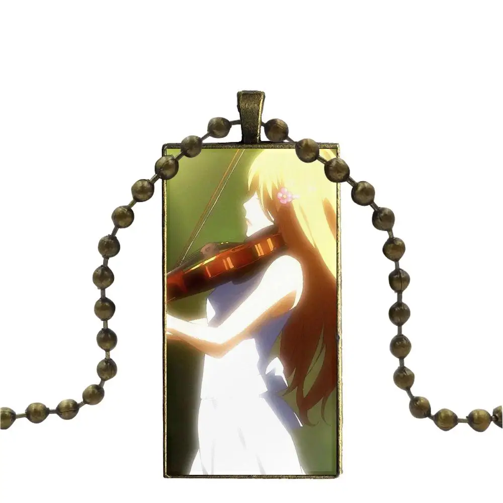 EJ glaze для влюбленных лучшая дружба Shigatsu Wa Kimi No Uso стеклянный кабошон ожерелье