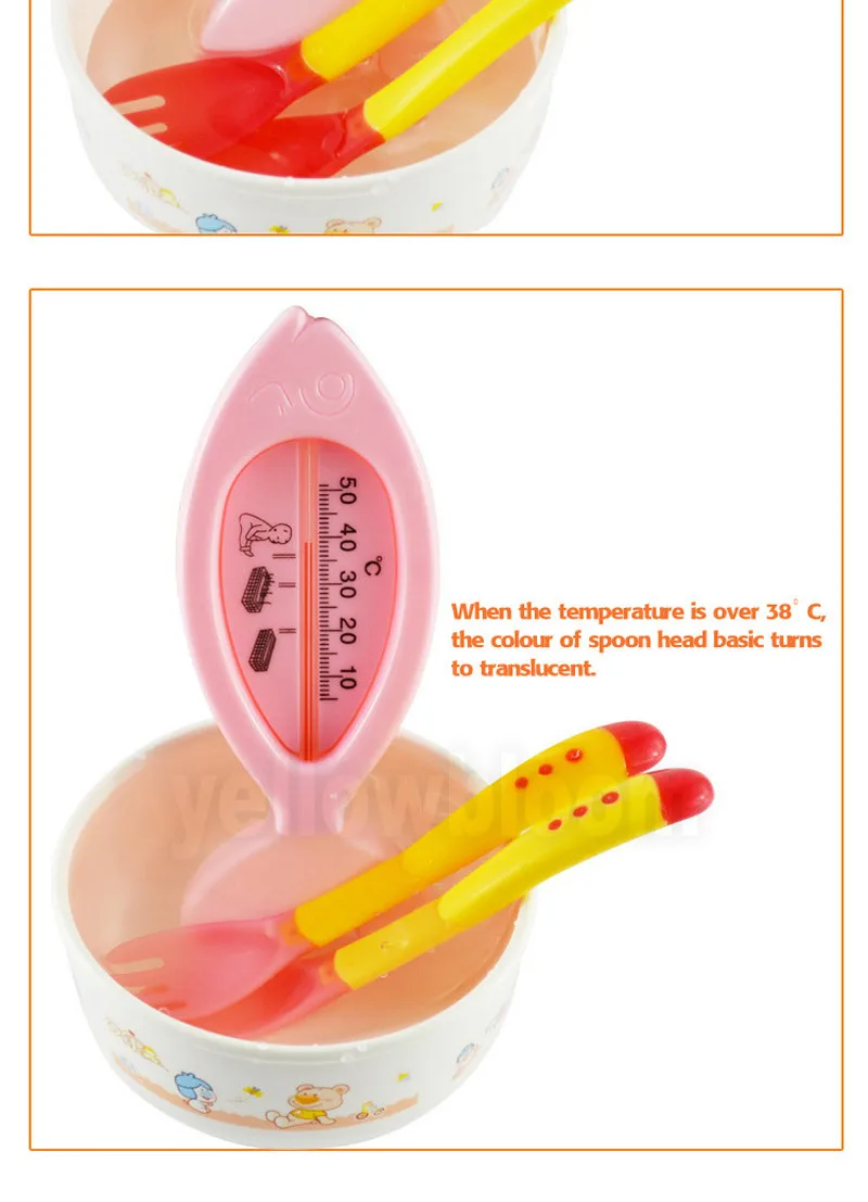 Детская терморегулирующая ложка и вилка, безопасная силиконовая посуда для кормления, посуда для кормления, ложка для кормления, посуда