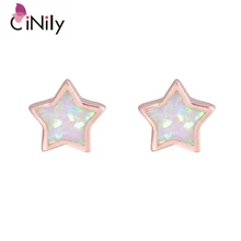 CiNily белый и розовый огненный опал Звезда серебро и розовое золото женские ювелирные изделия серьги простые ювелирные изделия лучшие подарки для женщин и девушек
