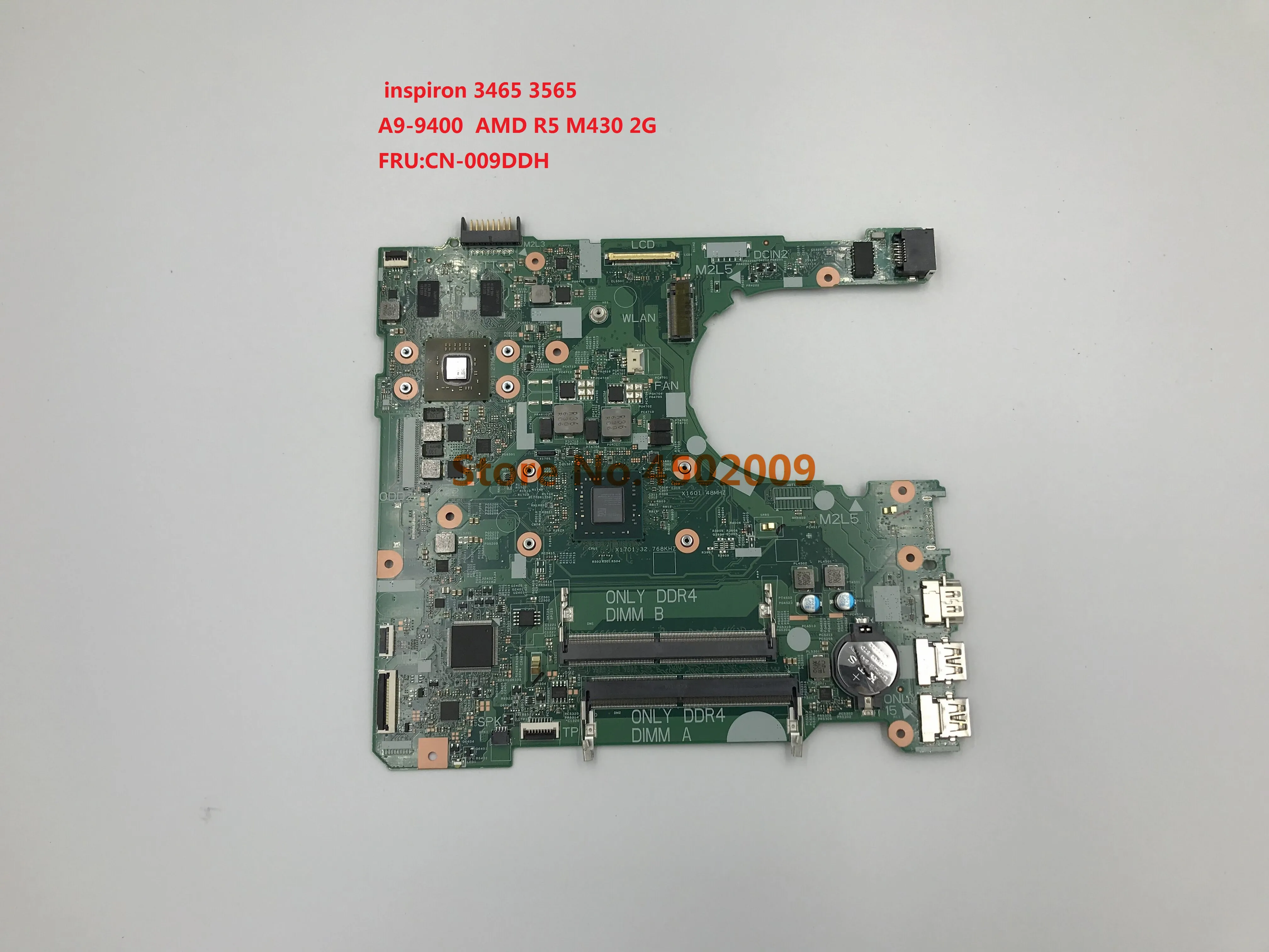 Для dell inspiron 3465 3565 16808-1 CN-009DDH 009DDH 09DDH Материнская плата ноутбука с A9-9400 Процессор amd R5 M430 2G GPU протестированная работа