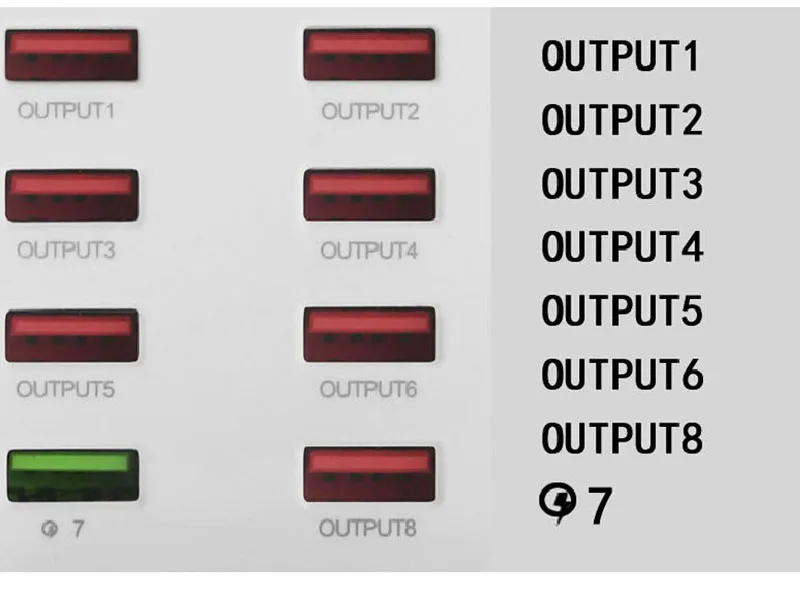QC 3 0 USB зарядное устройство 8 портов 5V7A ЖК дисплей быстрое для iPhone XS MAX iPad AMSUNG S10 + S9