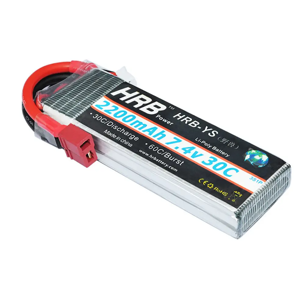 

7.4V 11.1V 14.8V 18.5V 22.2V HRB RC Lipo Battery 2S 3S 4S 5S 6S 2200mAh 30C max 60C Akku Bateria For RC Hubsan H501S