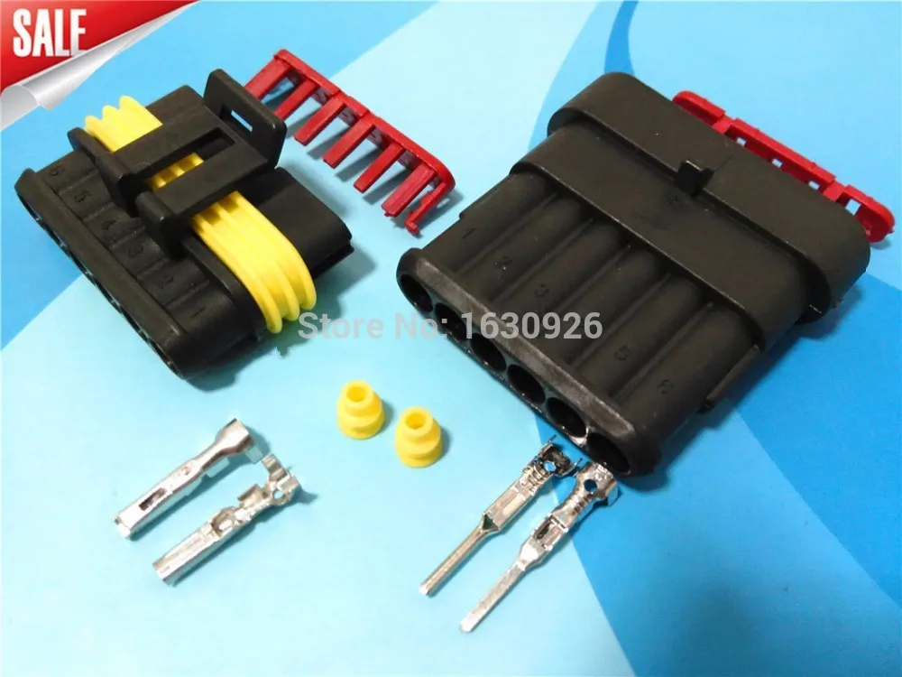 

10 kit 6 Pin Way Pin Way Waterproof Electrical Wire Connector Plug car part