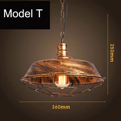 industrial Loft lamp Vintage pendant lights E27 Nordic Restaurant Kitchen light Night Light lamp Loft bar Living room lamp - Цвет корпуса: Model T