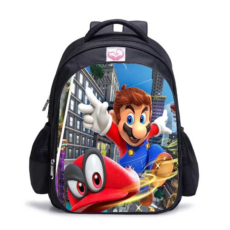 16 дюймов мультфильм Super Mario Bros Соник Ежик Детский рюкзак школьный для мальчиков и девочек ортопедический Рюкзак Mochila Escolar - Цвет: photo colour