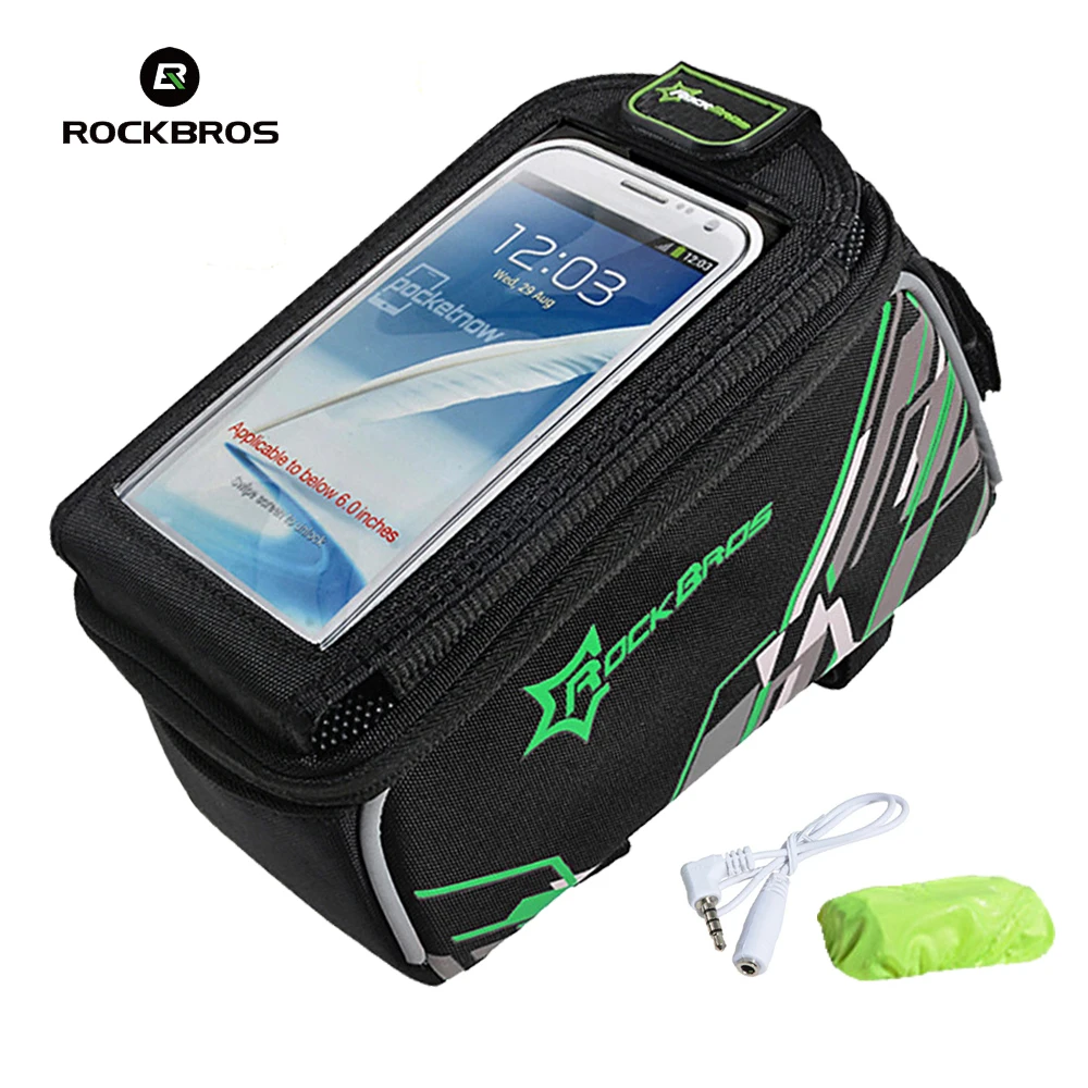

ROCKBROS Bike Bag Mountain Road Rain Cover Touchscreen 6.0' Cell Phone Cycling Bag Bicycle Frame Bag Cycle Tube Bag Accessories